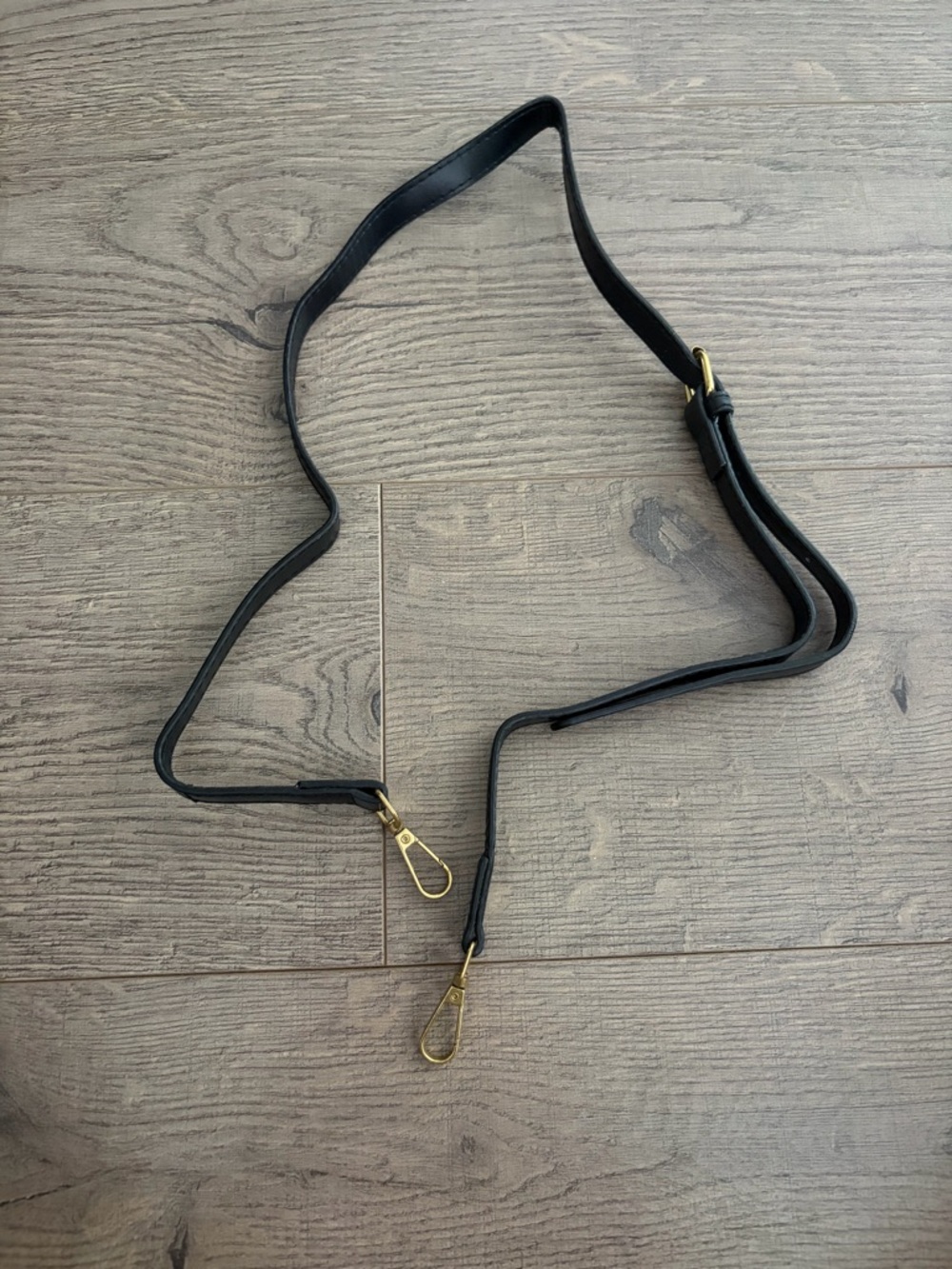 Black Adjustable Strap with Gold Hardware